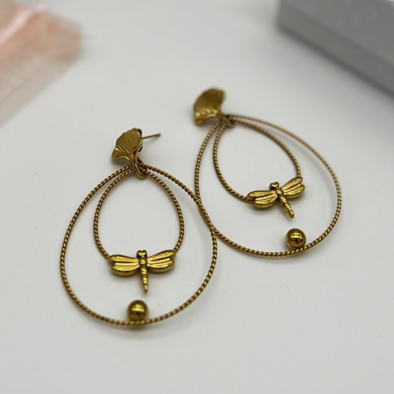 Boucles d'oreilles Libellule