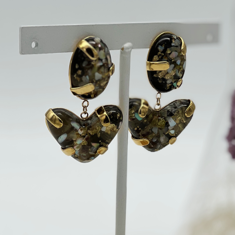 Boucles d'Oreilles cœurs scintillants