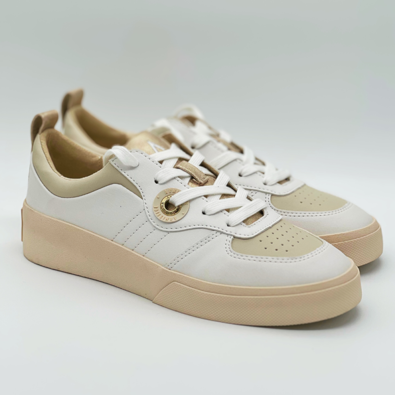 Baskets Armistice Lova femmes blanches et or